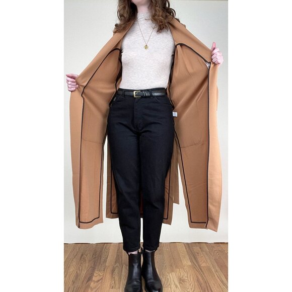 Anthropologie Amanda Uprichard Long Duster Trench Peacoat Old Money Quiet Luxury - Picture 4 of 8